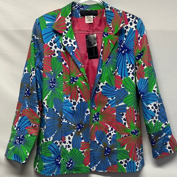 Harve Benard Jackets & Blazers - NWT Vintage 80s/90s Harve Benard Floral Blazer Jacket Hot Pink Lined 14